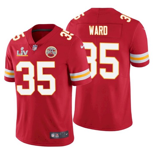 Men's Red Kansas City Chiefs #35 Charvarius Ward 2021 Super Bowl LV Stitched Jersey